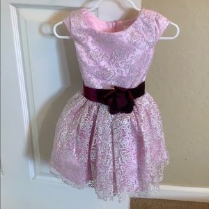Girls pink sparkle flower dress